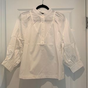 Banana Republic white puff sleeve top